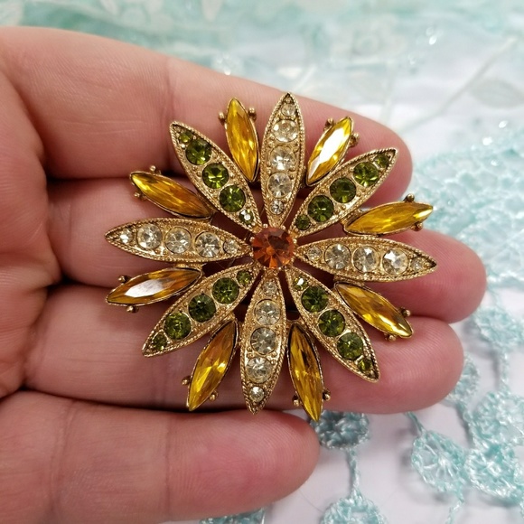Exqusite VTG Sunburst Brooch - Picture 5 of 8